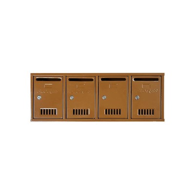 Modul de 4 cutii postale, maro, 740 x 260 x 75 mm foto
