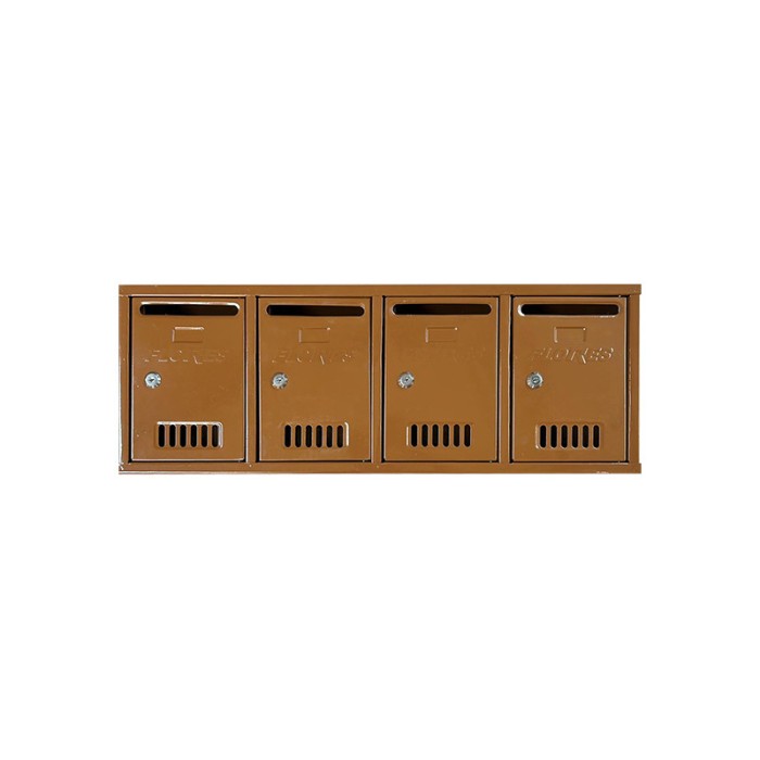 Modul de 4 cutii postale, maro, 740 x 260 x 75 mm