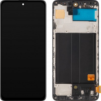 Display cu Touchscreen MP compatibil cu Samsung Galaxy A51 A515, cu Rama, Versiune OLED, Negru foto