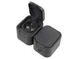 Conector alimentare AC 2P+PE, 250VAC, 16A - gri, pt. perete