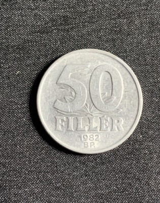 Moneda 50 filler 1982 Ungaria foto