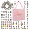 Set Realizare Bratari Colorate, Contine Diverse Pandantive si Margele, 4 Bratari, 70 Piese, Dezvolta Abilitatile Manuale, Portabil, Cutie Depozitare I