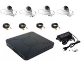 Cumpara ieftin Kit 4 camere supraveghere Full HD 1080p, Interior + DVR 4 canale + Sursa + Splitter + Cablu