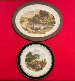 2 PLATOURI DIN CERAMICA ENGLEZEASCA- MARCAJ HORNSEA ENGLAND LANCASTER VITRAMIC