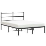 Cumpara ieftin Cadru de pat metalic cu tablie, negru, 140x200 cm