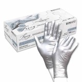 Manusi Nitril UNIGLOVES Fancy Argintii XS, Protectie Premium, Fara Latex, Texturate, Ideale Saloane, Clinici Estetice