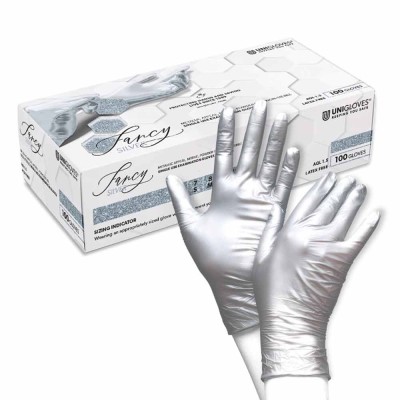 Manusi Nitril Colorate UNIGLOVES Fancy - XS - SILVER foto