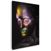 Tablou canvas portret model cu machiaj creativ in nuante negru roz galben 1048 Tablou canvas pe panza CU RAMA 20x30 cm