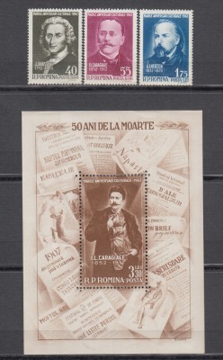 1961 LP 539 LP 540 MARI ANIVERSARI +50 ANI MOARTEA LUI I.L.CARAGIALE MNH foto