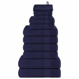 VidaXL Set prosoape 12 piese Bleumarin 360 g/m&sup2; 100% bumbac