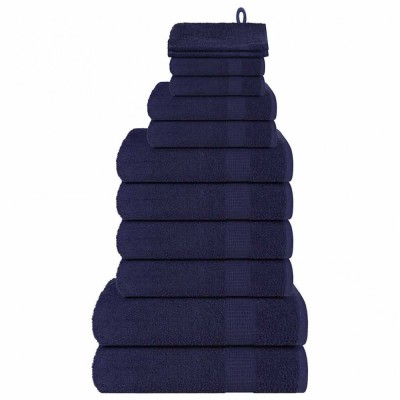 vidaXL Set prosoape 12 piese Bleumarin 360 g/m&amp;sup2; 100% bumbac foto