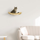 PawHut Raft pentru pisici din PAL si panza pentru odihna si joaca, montat pe perete 44,5x33x9 cm, culoare stejar