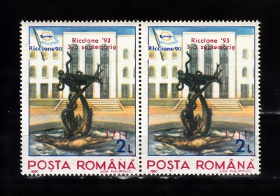 A11 TX9 13 - 1993 - Expozitia Filatelica Riccione, supratipar - perechi de doua foto