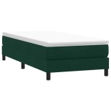vidaXL Pat cu arcuri fără saltea verde &icirc;nchis 80x210 cm catifea 3315804