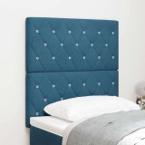 vidaXL T&ecirc;te de lit LED albastru &icirc;nchis, 80 cm, din catifea