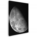 Tablou canvas fotografie satelit Luna alb, negru 1276 Tablou canvas pe panza CU RAMA 60x90 cm