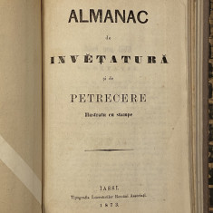carte veche Almanah de invatatura si petrecere 1873