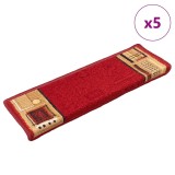 Cumpara ieftin Covorase pentru scari autoadezive, 5 buc., rosu, 65x21x4 cm