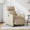 Fotoliu rabatabil electric, crem, material textil - 2