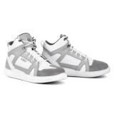 Ghete moto W-TEC Arimes alb-gri, stil sneaker, protectie EN 13634