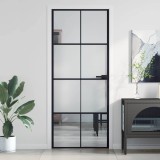vidaXL Ușă de interior negru 83x201,5 cm sticlă securiz./aluminiu slim 155126