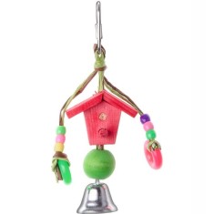 Jucarie casuta &amp; clopotel pt pasari 13 cm