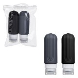 Set Sticle Cosmetice din Silicon Gri și Negru - Reutilizabile pentru călătorii, CMCLASS