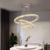 Greelustr Candelabru led HQ-246-W, candelabru modern de sufragerie din cristal cu 3 setari lumini, pandantiv nordic, 3 segmente cerc, Oem