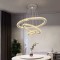 Greelustr Candelabru led HQ-246-W, candelabru modern de sufragerie din cristal cu 3 setari lumini, pandantiv nordic, 3 segmente cerc