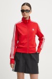 Adidas Originals bluză Adicolor Classics Firebird femei, culoarea roșu, cu imprimeu, IR8079