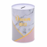 Pusculita metalica, Yupy&reg;, Model &quot;Dream Big/Work Hard&quot;, 10x15 cm, Culoare Roz