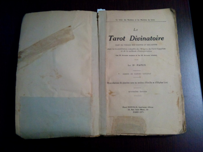 LE TAROT DIVINATOIRE - Dr. Papus - GABRIEL GOULINAT (dessins) - 1930, 170 p.