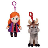 Set 2 jucarii din plus cu breloc Anna si Sven, Frozen, 12/15 cm