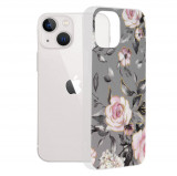 Techsuit - Marble Series - iPhone 13 Mini,gri cu flori
