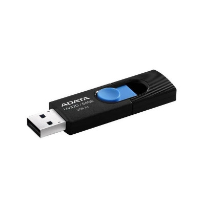 MEMORIE USB 3.2 ADATA 64 GB retractabila carcasa plastic negru / albastru AUV320-64G-RBKBL foto