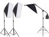 Kit 3 softbox soclu pentru bec e27 , cu macara, Fara becuri, Negru, Oem