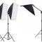 Kit 3 softbox soclu pentru bec e27 , cu macara, Fara becuri, Negru