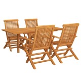 Cumpara ieftin Set mobilier de gradina, 5 piese, lemn masiv de tec