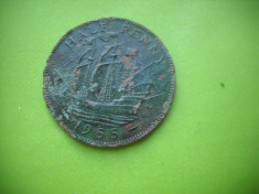 HOPCT ANGLIA 1/ 2 HALF PENNY 1955 ELIZABETH II foto