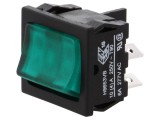 Rocker DPST ON-OFF 10A 250VAC 10A 28VDC Verde 8650