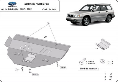 Scut motor metalic Subaru Forester 1997-2002 foto
