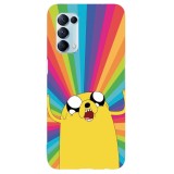 Husa compatibila cu Oppo Reno 4 5G model Rainbow Jake Adventure Time, Silicon, TPU, Viceversa, Transparent, Carcasa