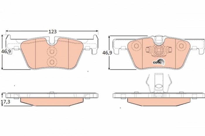TRW GDB1919 COTEC set placute frana,frana disc