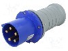 Conector alimentare AC, IEC 60309, IP44, 63A, 0,25kV, 5 pini, AMPHENOL - 2CMA166768R1000