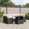 VidaXL Set canapele de grădină cu perne, 7 piese, negru, poliratan