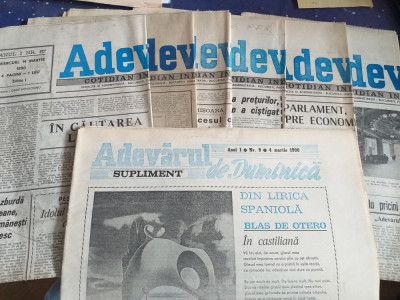 Ziarul Adevarul 1990, 6+1 numere foto