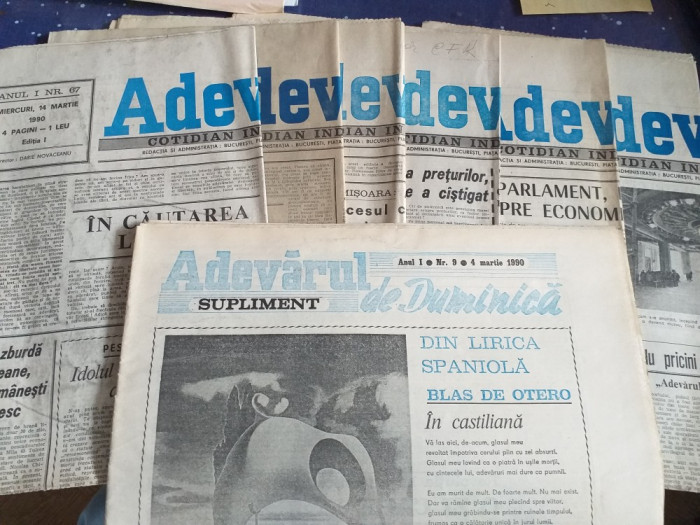 Ziarul Adevarul 1990, 6+1 numere