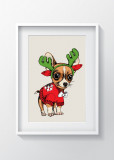 Cumpara ieftin Tablou decorativ Chihuahua, Oyo Kids, 29x24 cm, lemn/MDF, multicolor
