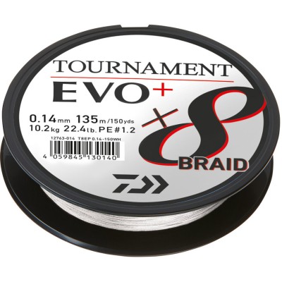 Fir Daiwa Tournament 8X Braid Evo+ White 0.10mm / 6.7kg / 135m foto