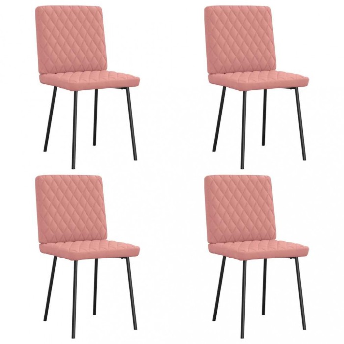 Scaune de sufragerie 4 buc piele artificială roz